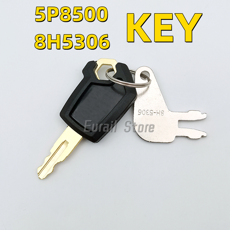 Heavy Equipment Logos - 5P8500 + 8H5306 Ignition key and